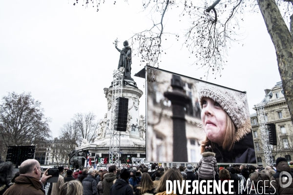 Hommage officiel  aux victimes des attentats-Place de La République-10 Janvier 2016
