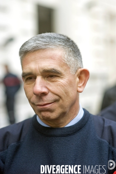 Portrait du general Philippe Boutinaud, Commandant de la Brigade des sapeurs-pompiers de Paris a la Caserne de Montmartre