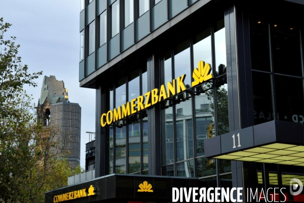 Berlin.Le siege de la banque Commerzbank, sur le Kurfurstendamm