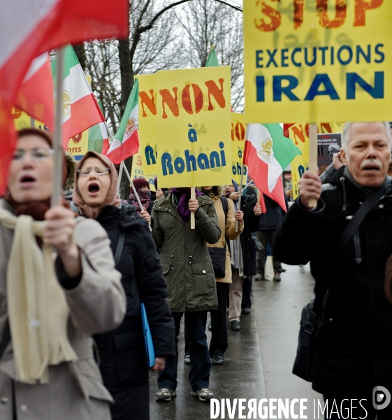 Manifestation contre le president Iranien Hassan Rohani