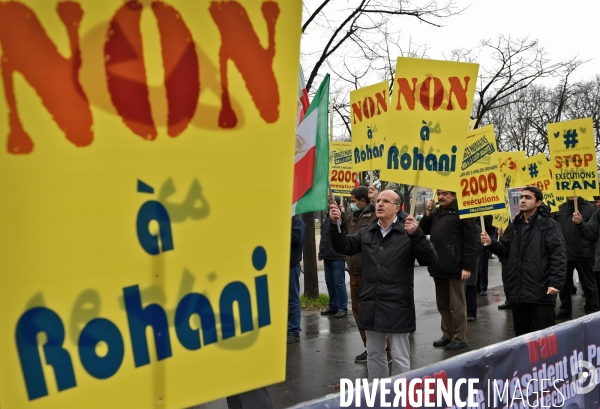 Manifestation contre le president Iranien Hassan Rohani