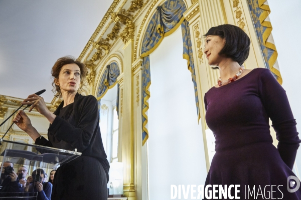 Passation pouvoir Ministere de la culture Fleur Pellerin Audrey Azoulay