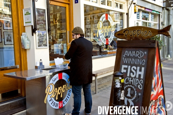 Londres.Poppies, un des meilleurs fish and chips de la capitale