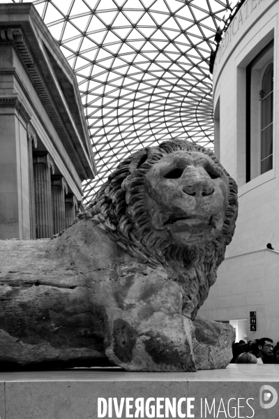 Londres.Au british museum, la sculpture du lion de Cnide