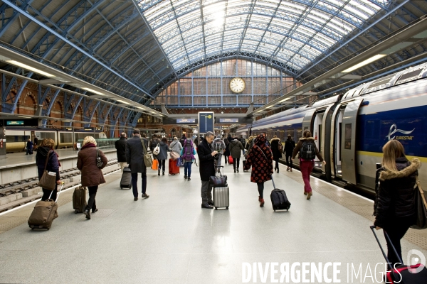 Londres.Eurostar a la gare de Saint Pancras