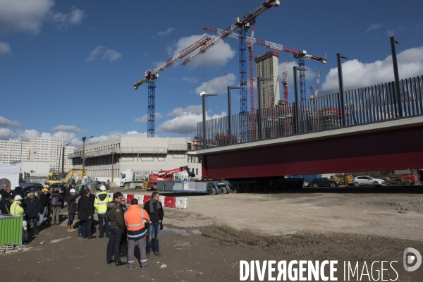 Paris : lancement du pont Berthier  dans la zone Clichy-Batignolles