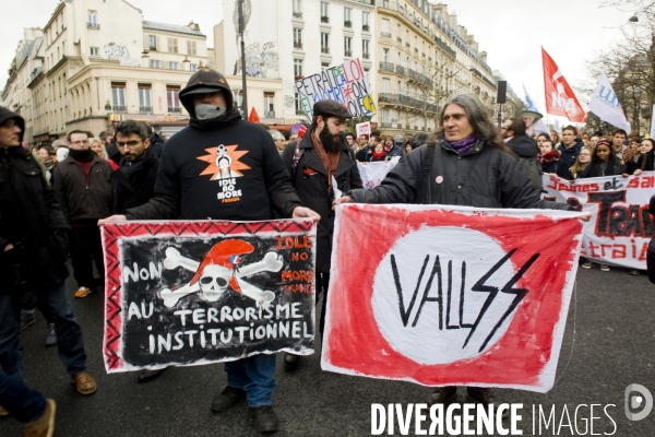 Manifestation des etudiants et lyceens contre la loi travail El Khomri