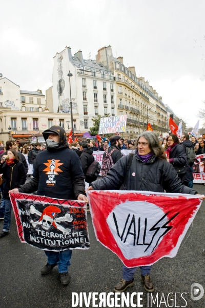 Manifestation des etudiants et lyceens contre la loi travail El Khomri