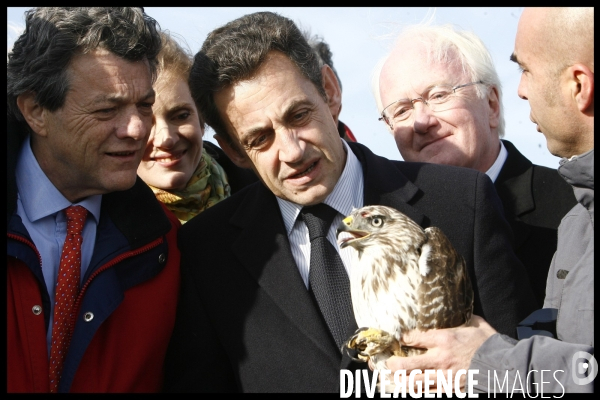 Deplacement de nicolas sarkozy en camargues