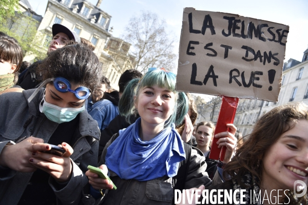 Mobilisation lycéenne et étudiante contre le projet de la loi Travail El Khomri.