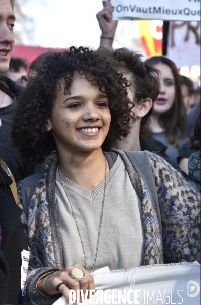 Mobilisation lycéenne et étudiante contre le projet de la loi Travail El Khomri.