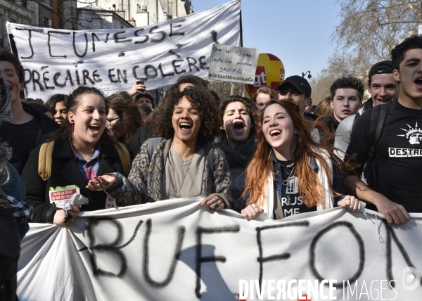 Mobilisation lycéenne et étudiante contre le projet de la loi Travail El Khomri.