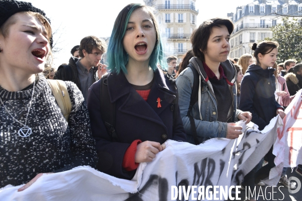 Mobilisation lycéenne et étudiante contre le projet de la loi Travail El Khomri.