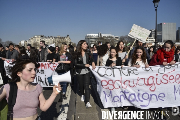 Mobilisation lycéenne et étudiante contre le projet de la loi Travail El Khomri.