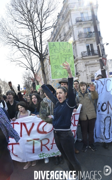 Mobilisation lycéenne et étudiante contre le projet de la loi Travail El Khomri.