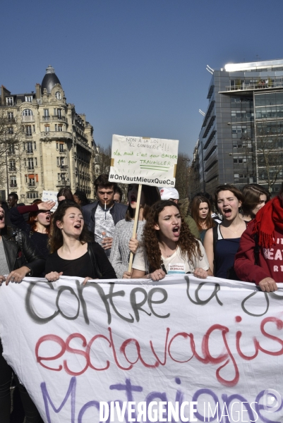 Mobilisation lycéenne et étudiante contre le projet de la loi Travail El Khomri.