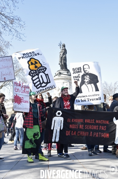 Mobilisation lycéenne et étudiante contre le projet de la loi Travail El Khomri.