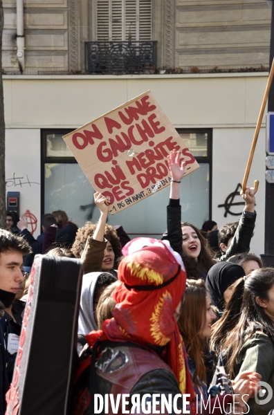 Mobilisation lycéenne et étudiante contre le projet de la loi Travail El Khomri.