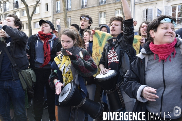 Mobilisation lycéenne et étudiante contre le projet de la loi Travail El Khomri.