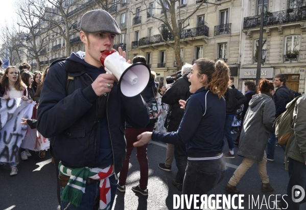 Mobilisation lycéenne et étudiante contre le projet de la loi Travail El Khomri.