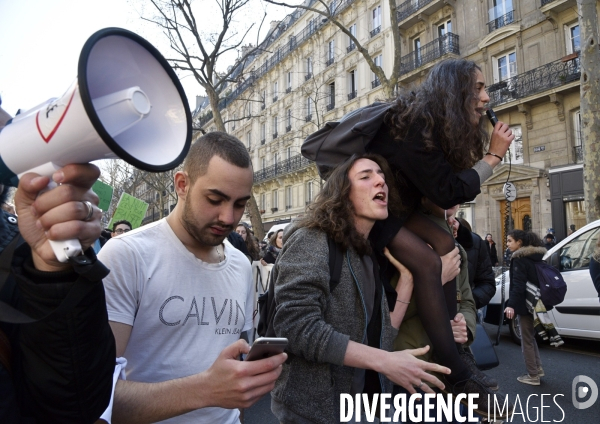 Mobilisation lycéenne et étudiante contre le projet de la loi Travail El Khomri.