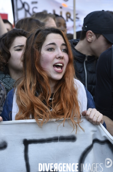 Mobilisation lycéenne et étudiante contre le projet de la loi Travail El Khomri.