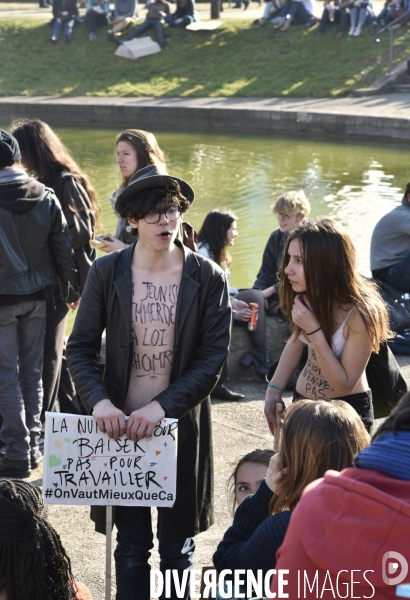 Mobilisation lycéenne et étudiante contre le projet de la loi Travail El Khomri.