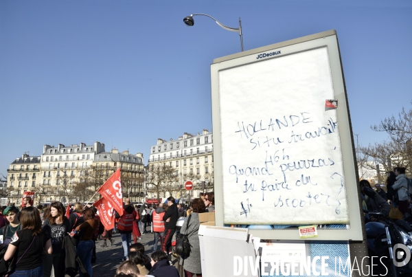 Mobilisation lycéenne et étudiante contre le projet de la loi Travail El Khomri.