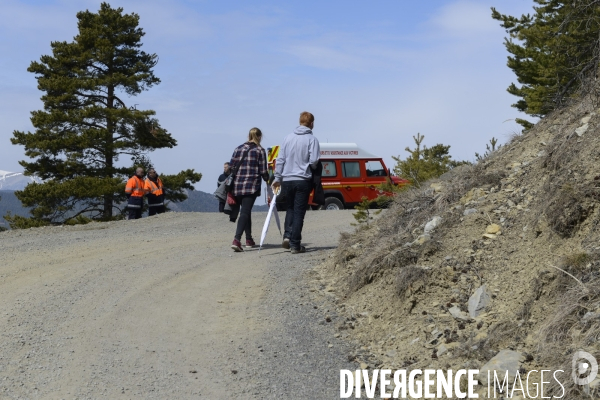 Chemin du Recueillement sur le site du crash de la Germanwings 1 an après.