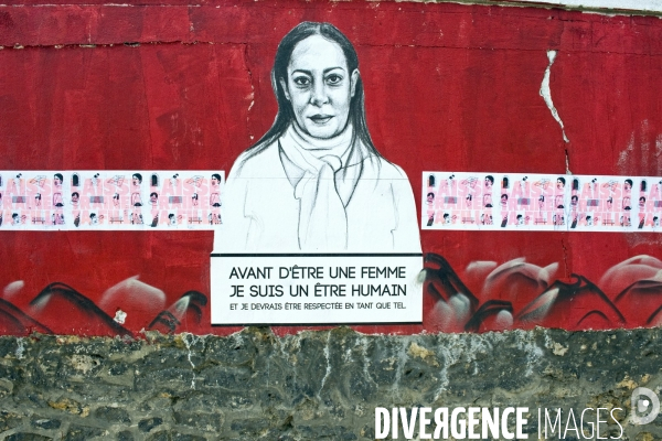 Mars2016.Fresque Rosa Parks sur le theme de la discrimination