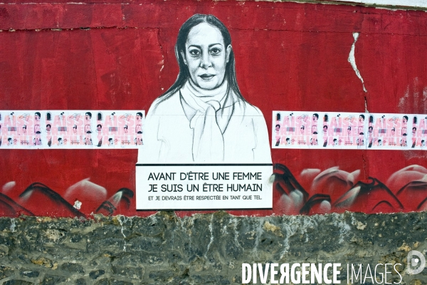 Mars2016.Fresque Rosa Parks sur le theme de la discrimination
