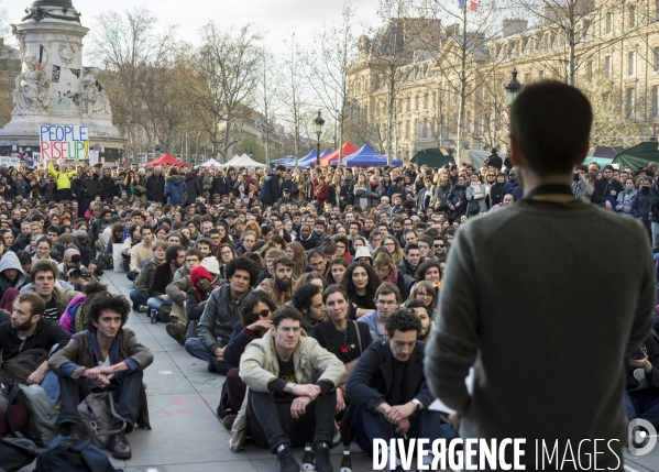 Nuit debout, place de la République Paris