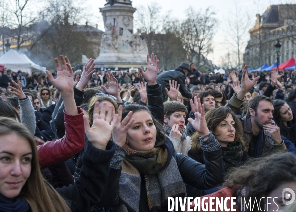 Nuit debout, place de la République Paris