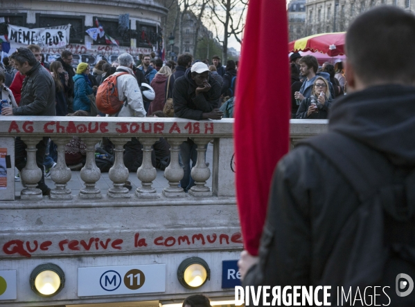 Nuit debout, place de la République Paris