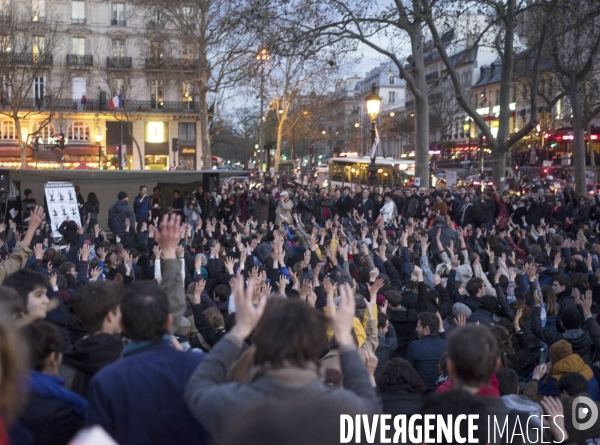 Nuit debout, place de la République Paris