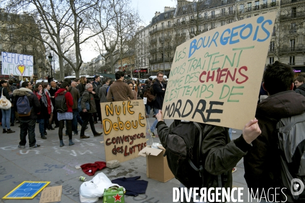 Nuit Debout, place de la Republique.