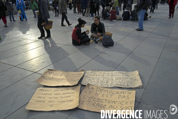 Nuit Debout, place de la Republique.