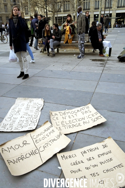 Nuit Debout, place de la Republique.