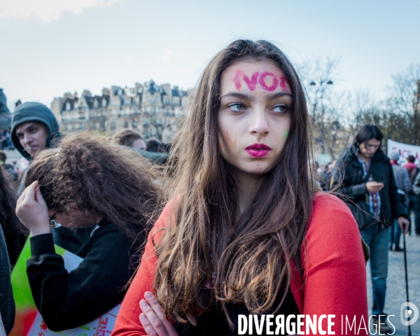 Manifestants contre la loi Travail, Paris.