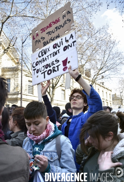 Mobilisation lycéenne et étudiante contre le projet de la loi Travail El Khomri.