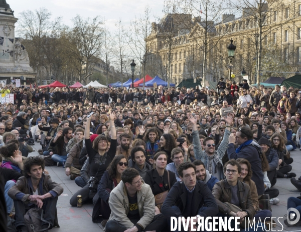 Nuit debout, place de la République Paris