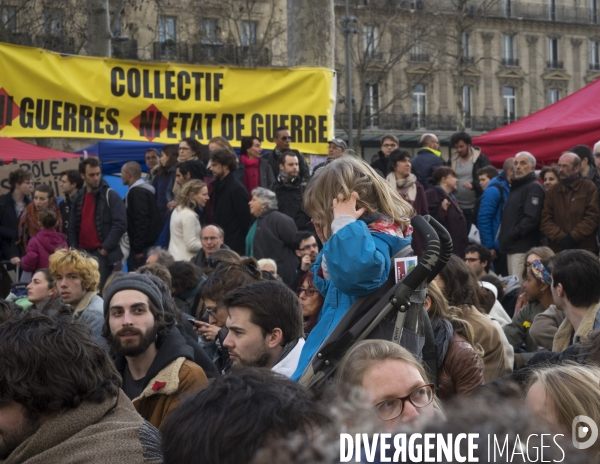 Nuit debout, place de la République Paris