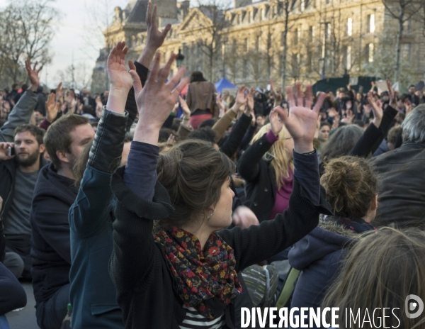 Nuit debout, place de la République Paris