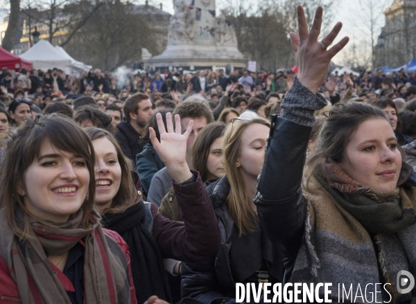 Nuit debout, place de la République Paris