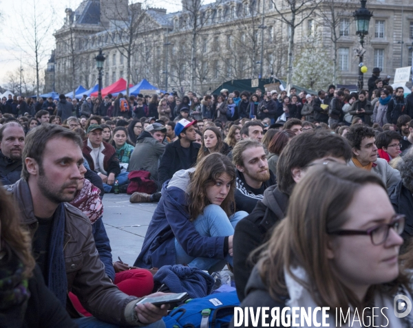 Nuit debout, place de la République Paris
