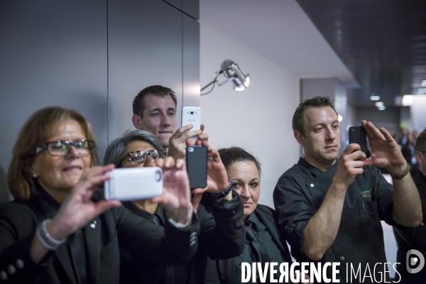 François Hollande visite l Institut du Cerveau et de la Moelle épinière ICM, hôpital Pitié-Salpêtrière