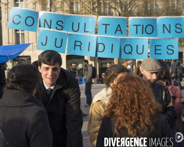 Nuit Debout place de la République à Paris.