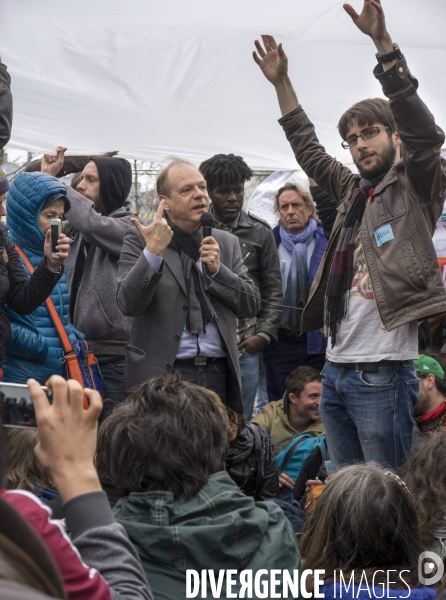 Nuit Debout place de la République à Paris.