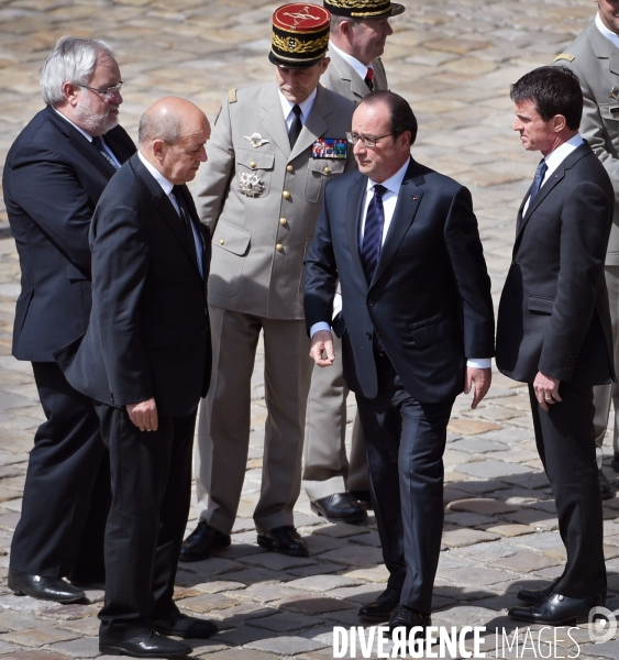 Hommage national aux Invalides pour les trois soldats morts au Mali