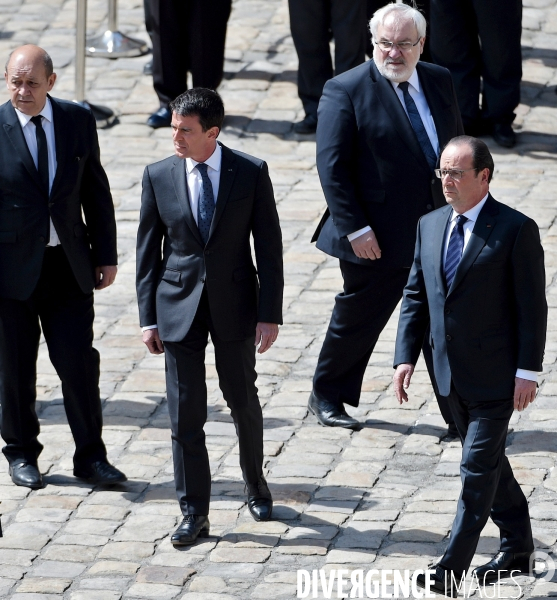 Hommage national aux Invalides pour les trois soldats morts au Mali